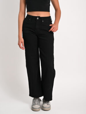 JEANS WIDE LEG NEGRO